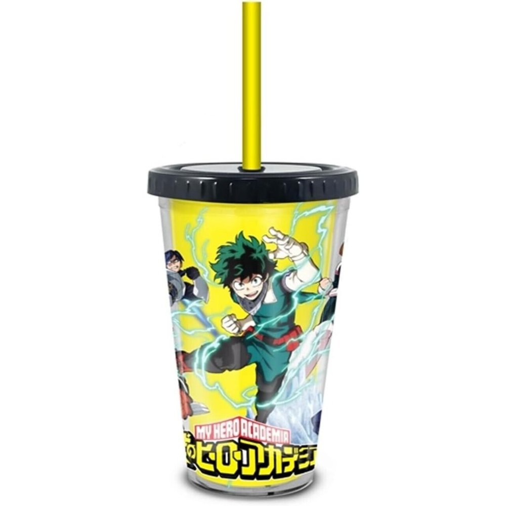 Official My Hero Academia Cup, Deku Travel Tumbler with Reusable Straw and Lid 1